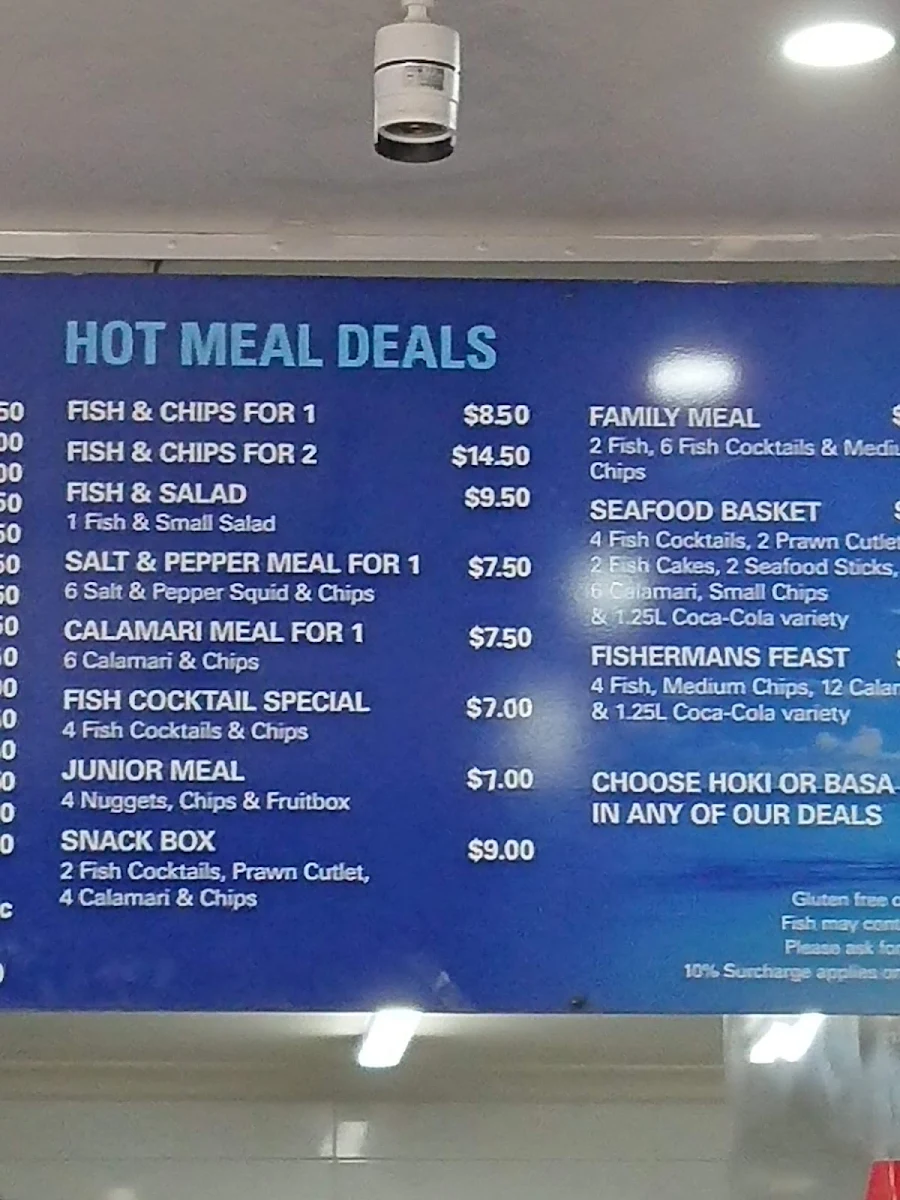 Menu, Off The Hook Fish & Chips
