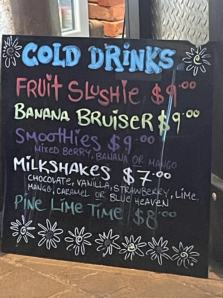 Menu, Café Komodo