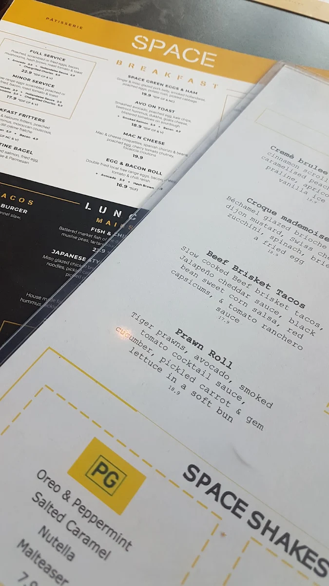 Menu, Space Kitchen