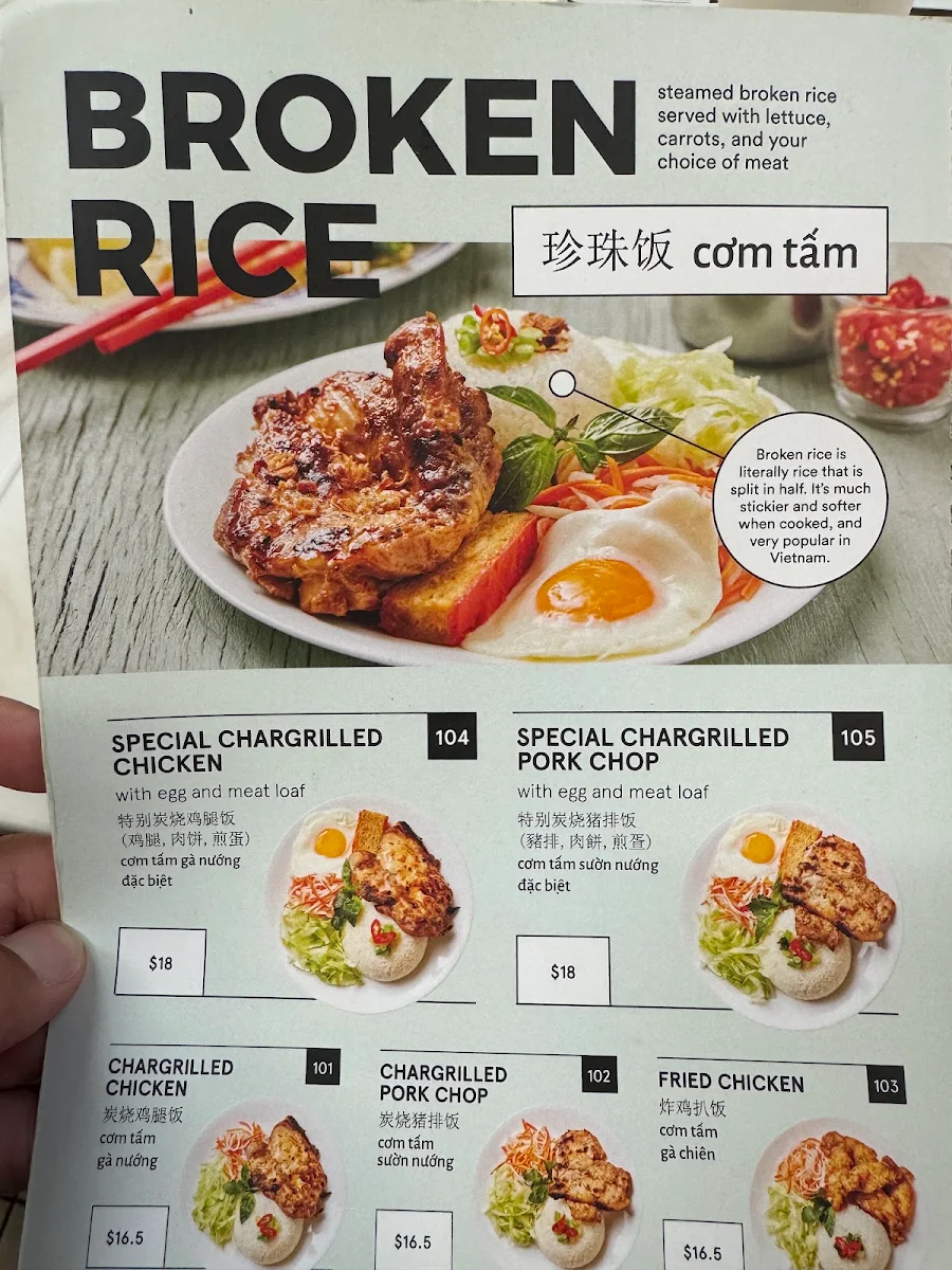 Menu, Pho Bo Ga Mekong Vietnam