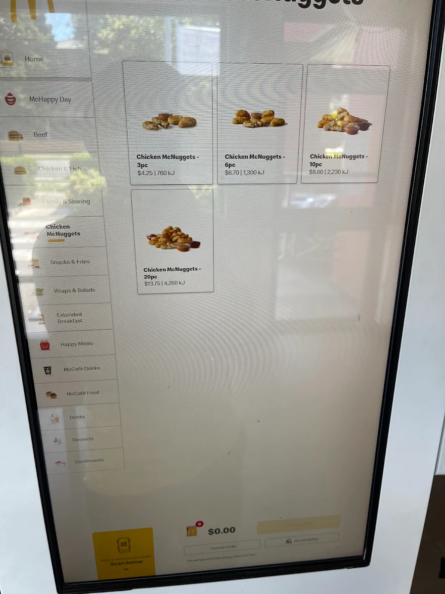Menu, McDonald's Merrylands