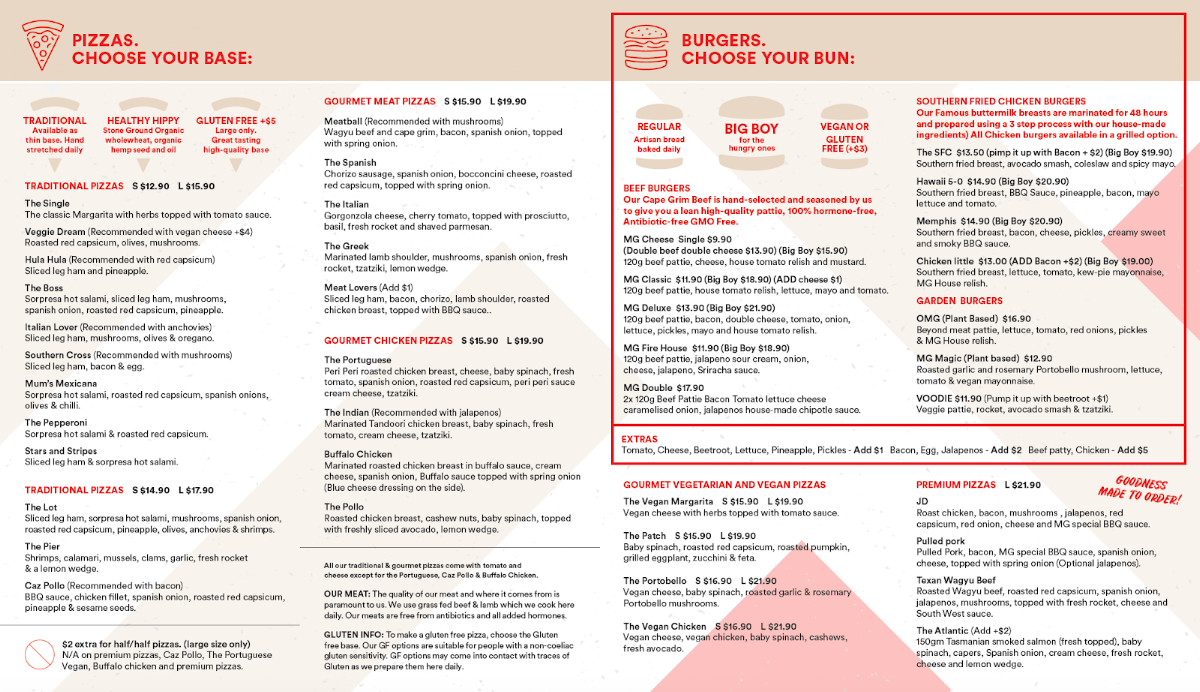Menu, My Goodness