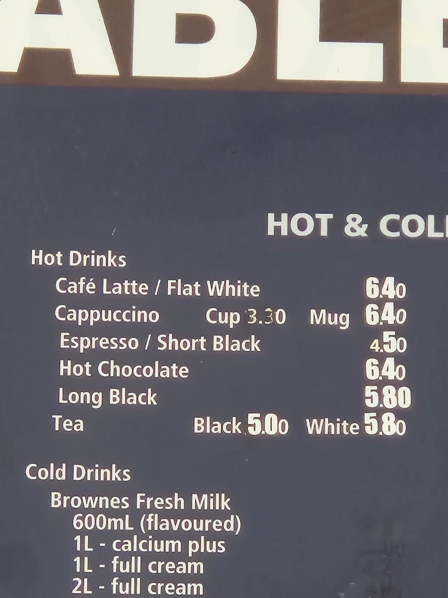 Menu, Paraburdoo's Table