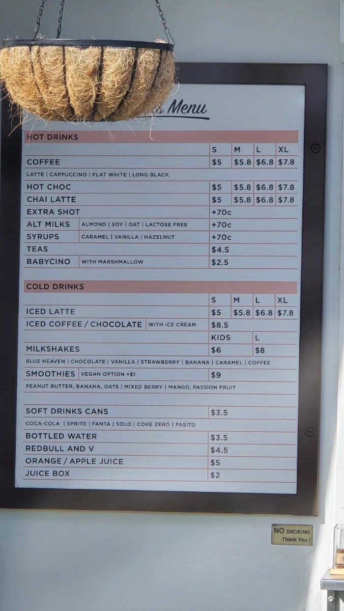 Menu, Afterglow Espresso