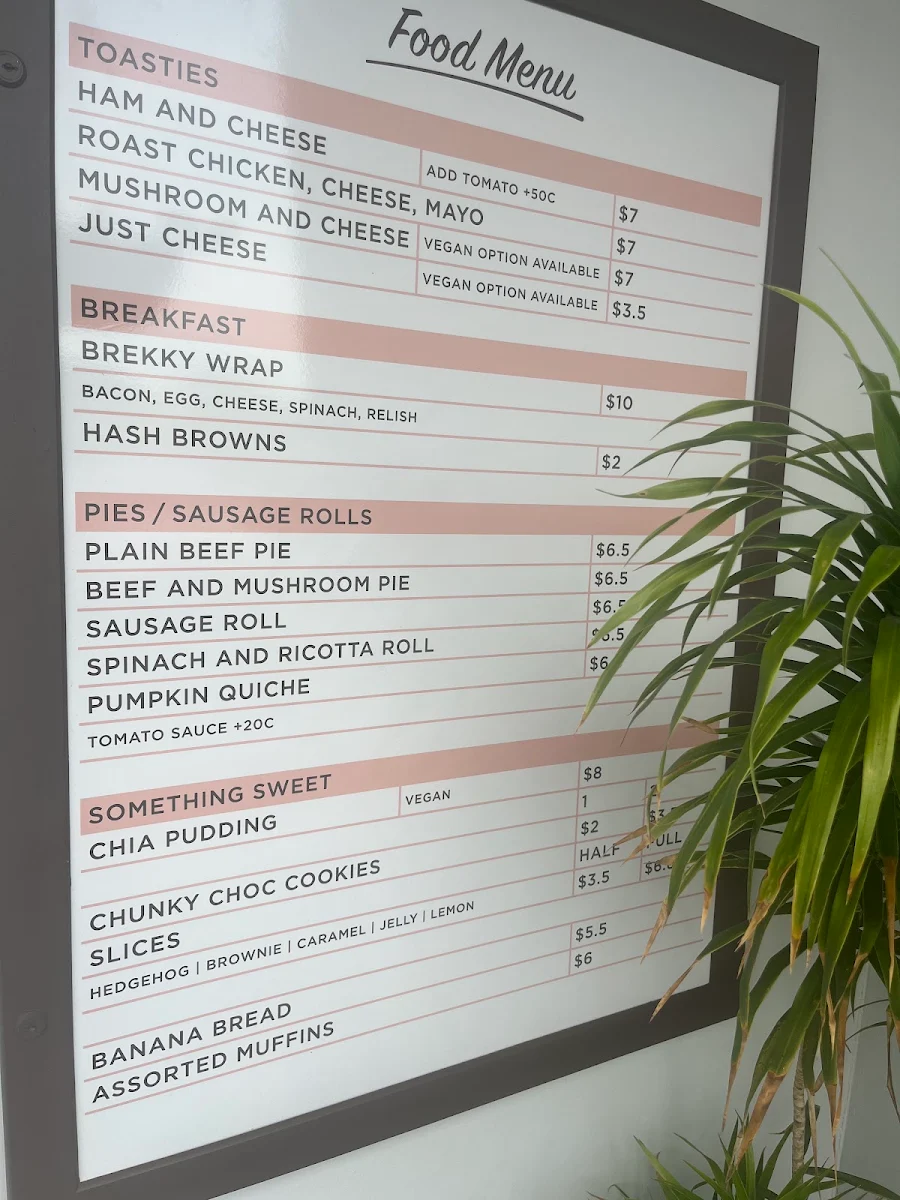Menu, Afterglow Espresso