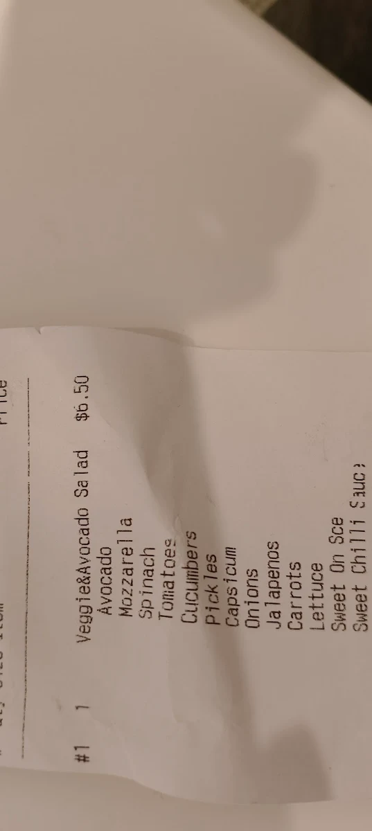 Menu, Subway
