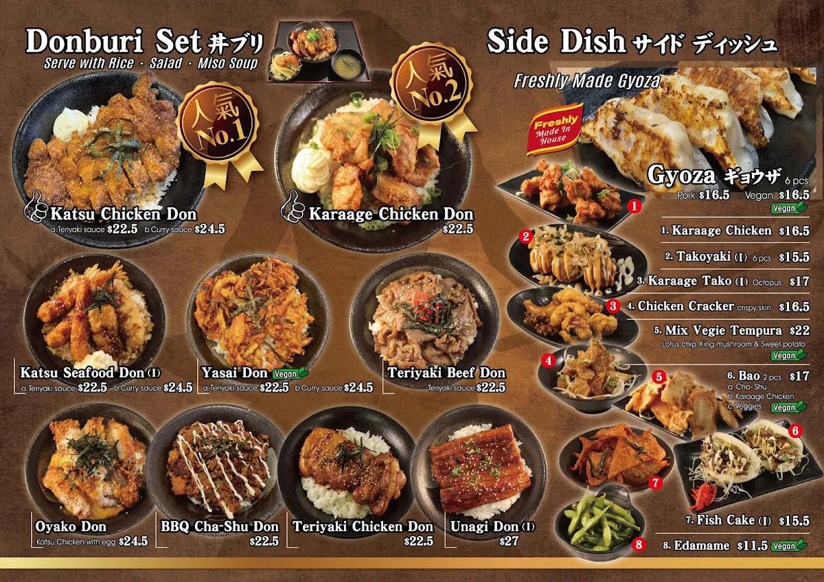 Menu, Ramen Samurai