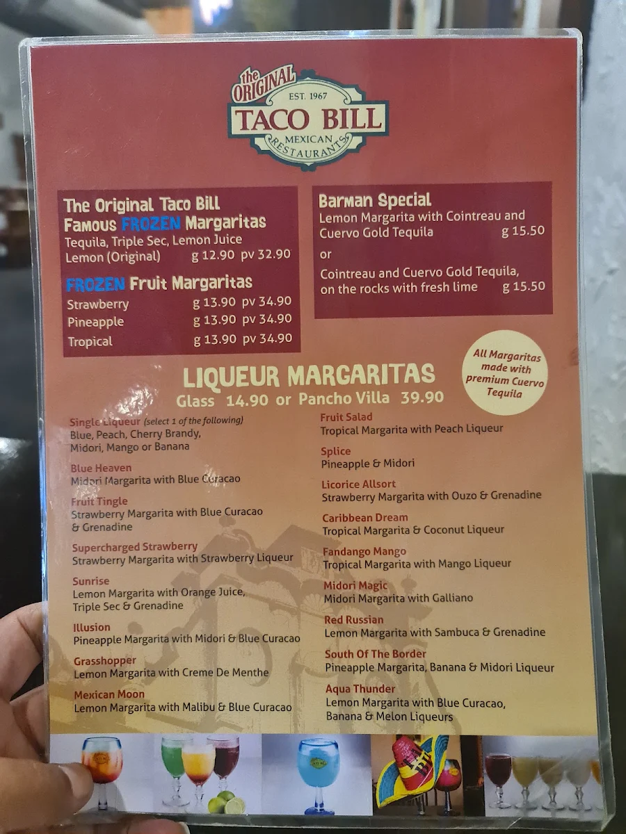 Menu, Taco Bill - Albury