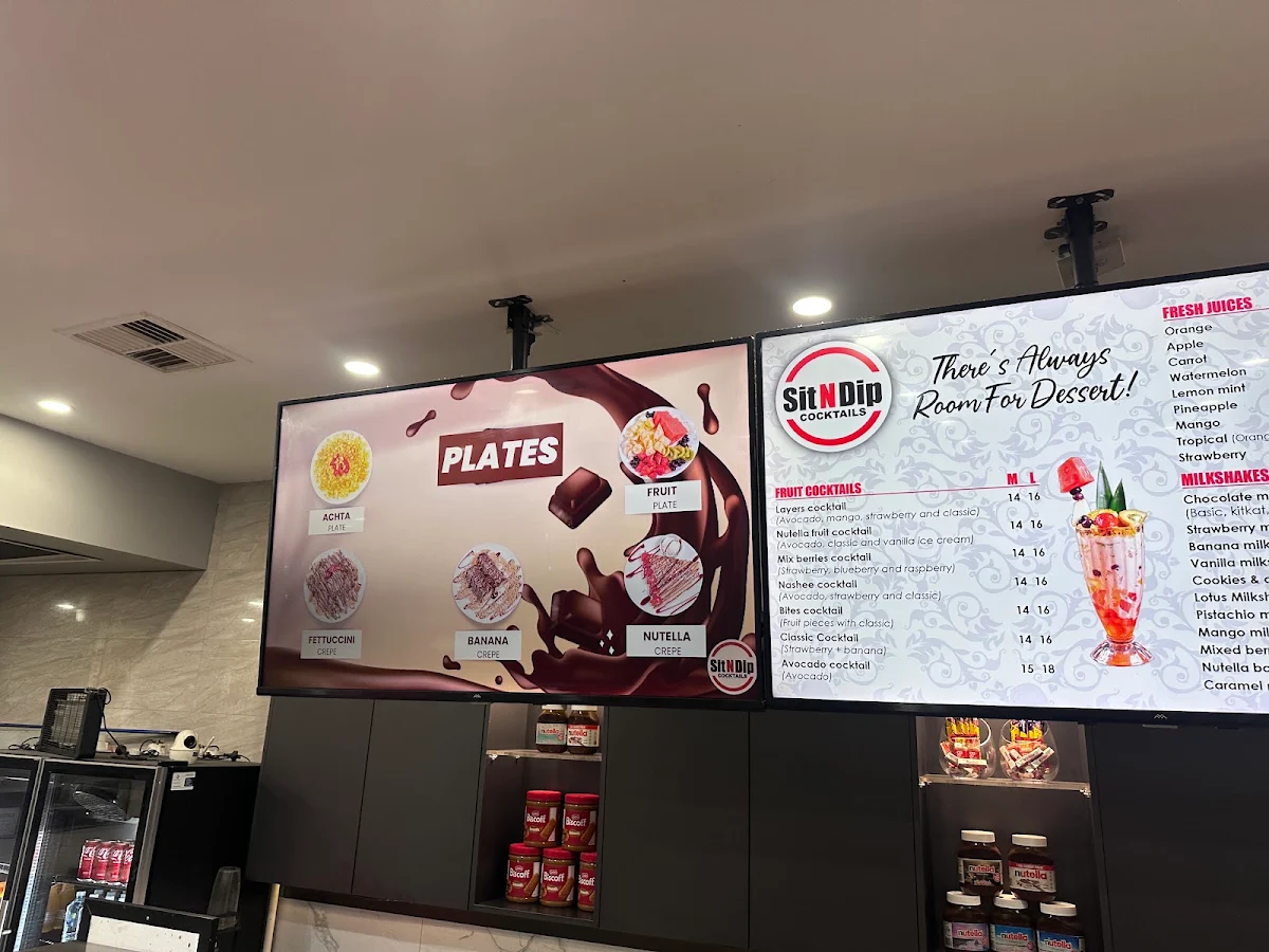 Menu, Sit N Dip Cocktails