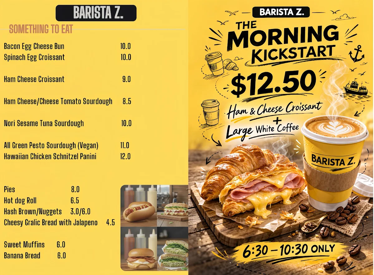 Menu, Barista Z