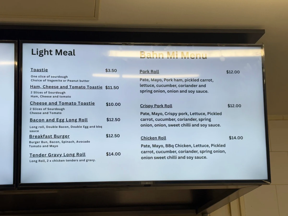Menu, Metro Grill