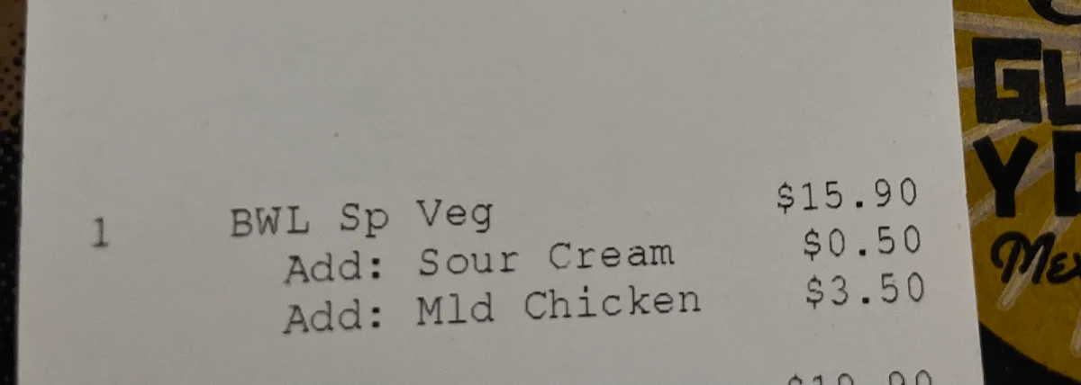 Menu, Guzman y Gomez - Tarneit