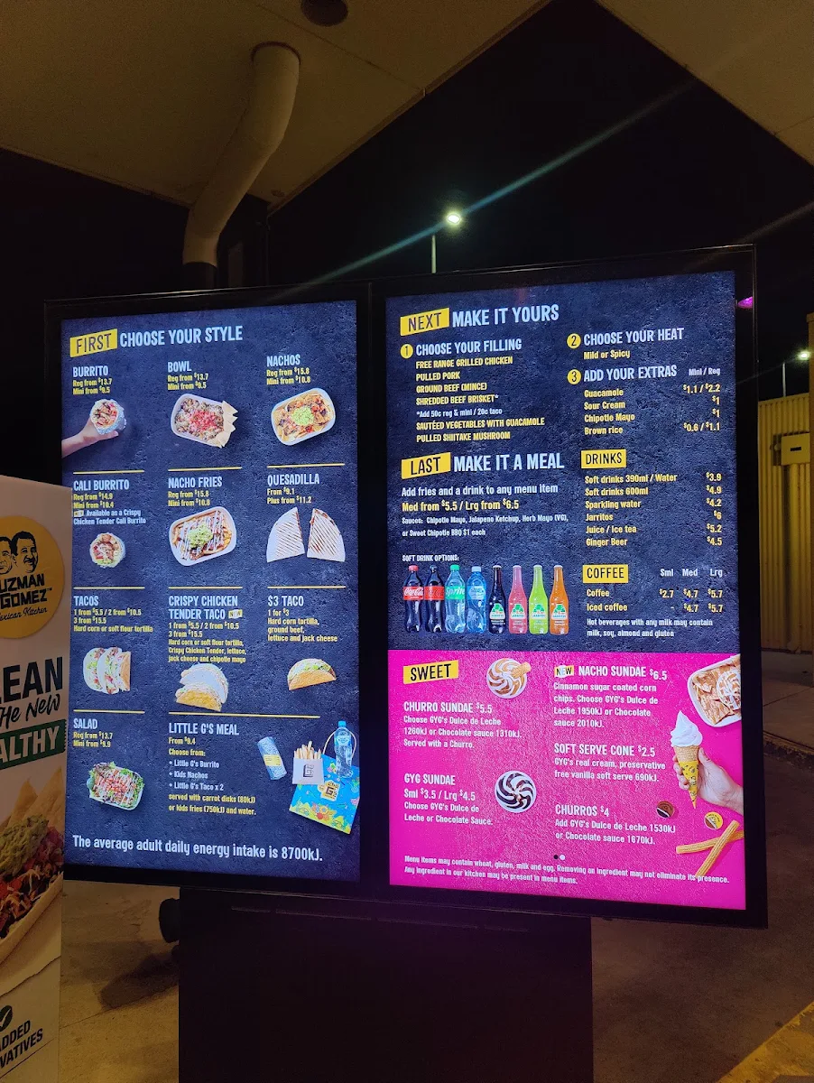 Menu, Guzman y Gomez - Tarneit