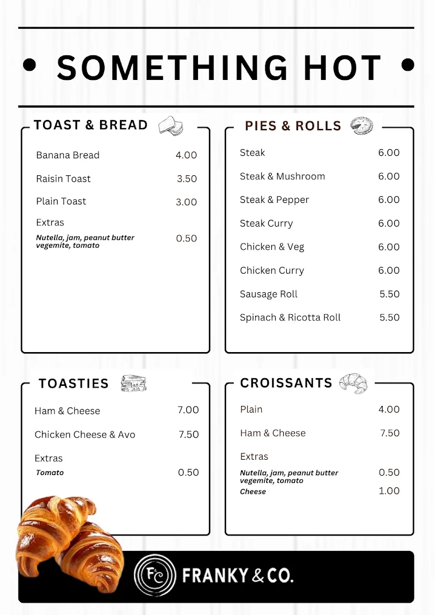 Menu, Franky & Co Pemulwuy