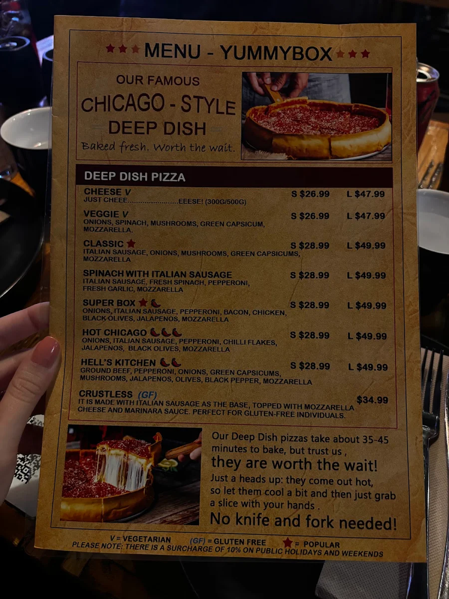 Menu, YummyBox