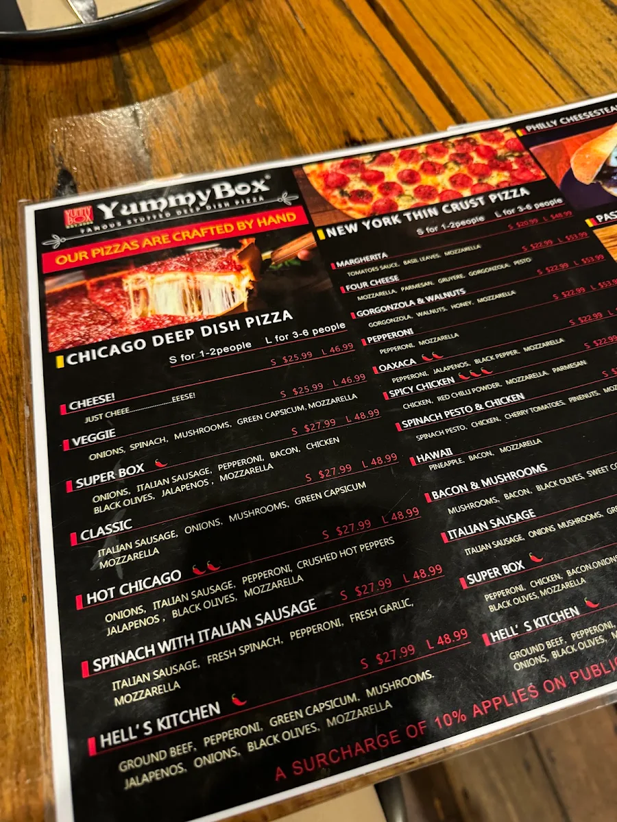 Menu, YummyBox