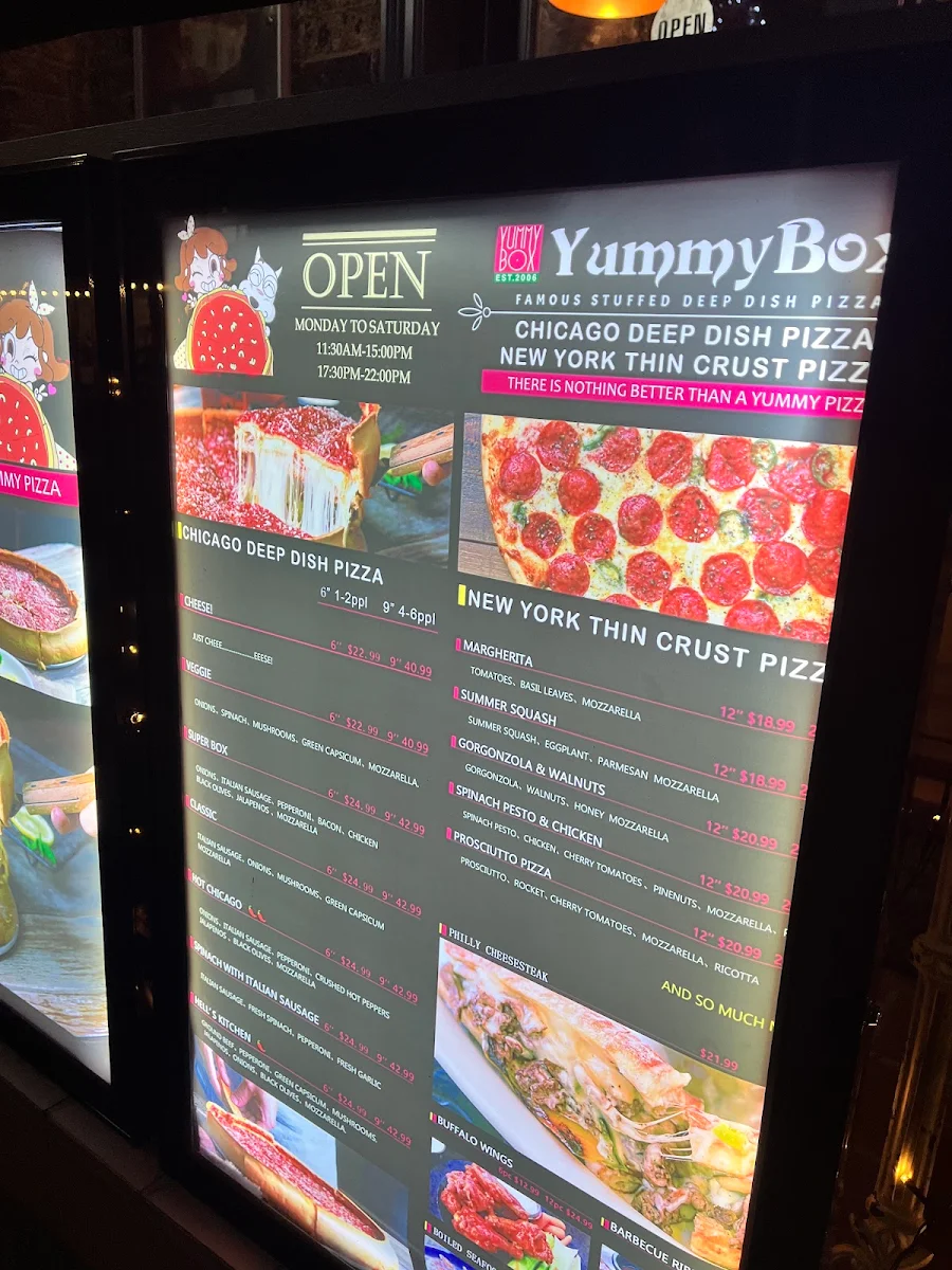 Menu, YummyBox