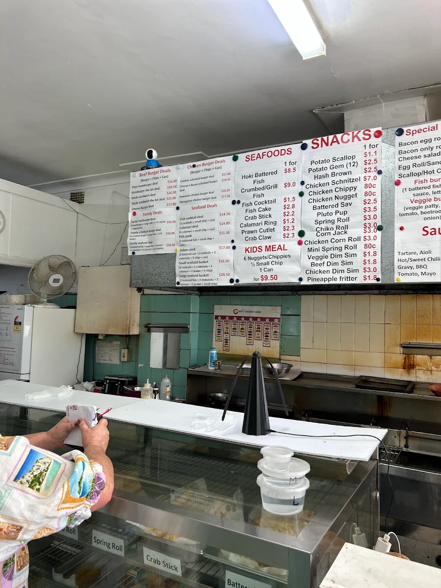 Menu, Chris's Takeaway East Corrimal