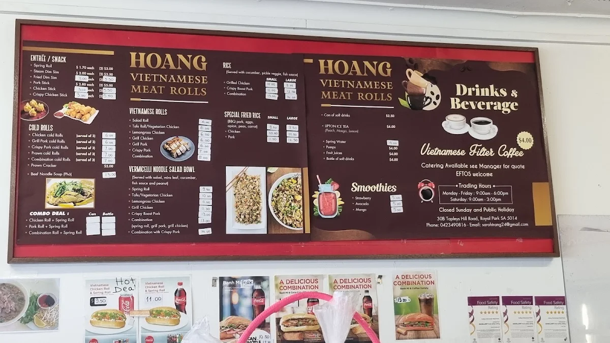Menu, Hoang Vietnamese Meat Rolls