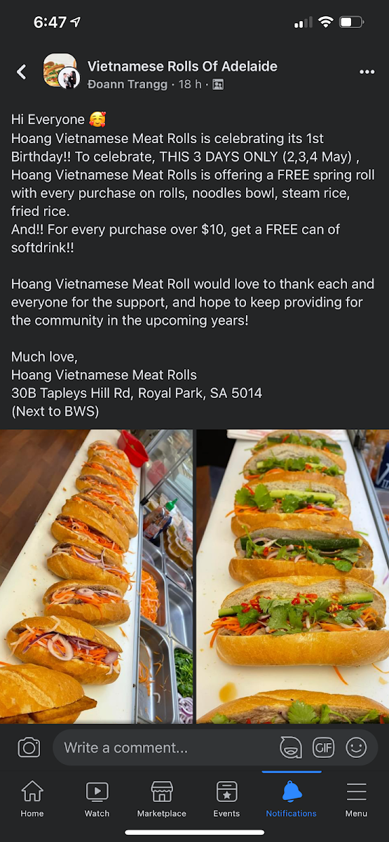 Menu, Hoang Vietnamese Meat Rolls