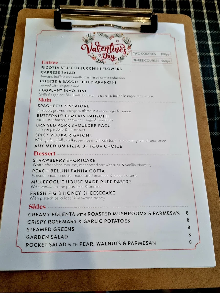 Menu, Nunzios Italian