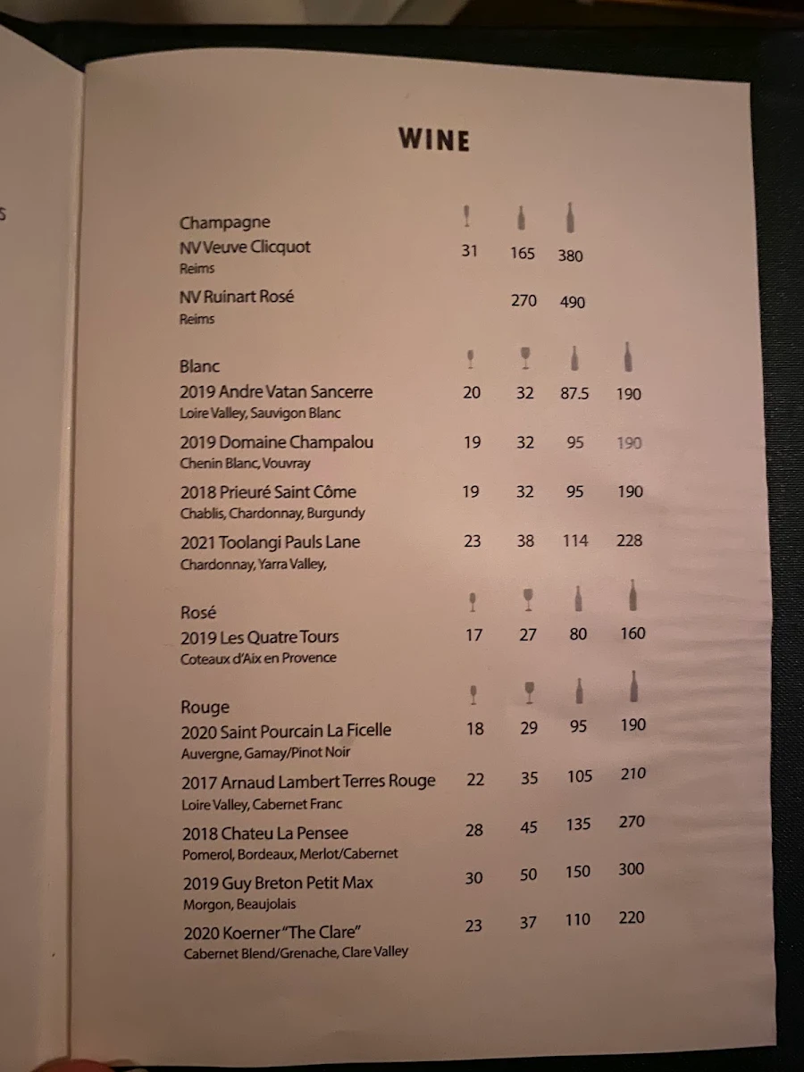 Menu, Little Felix
