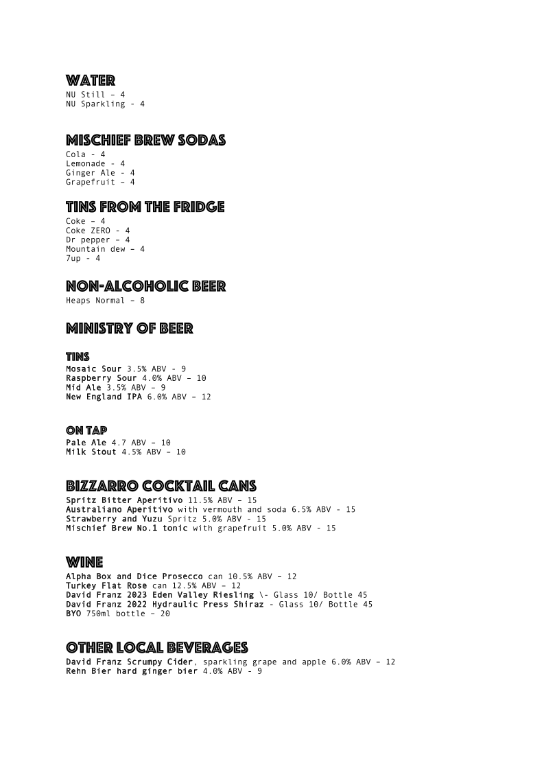Menu, Mikes