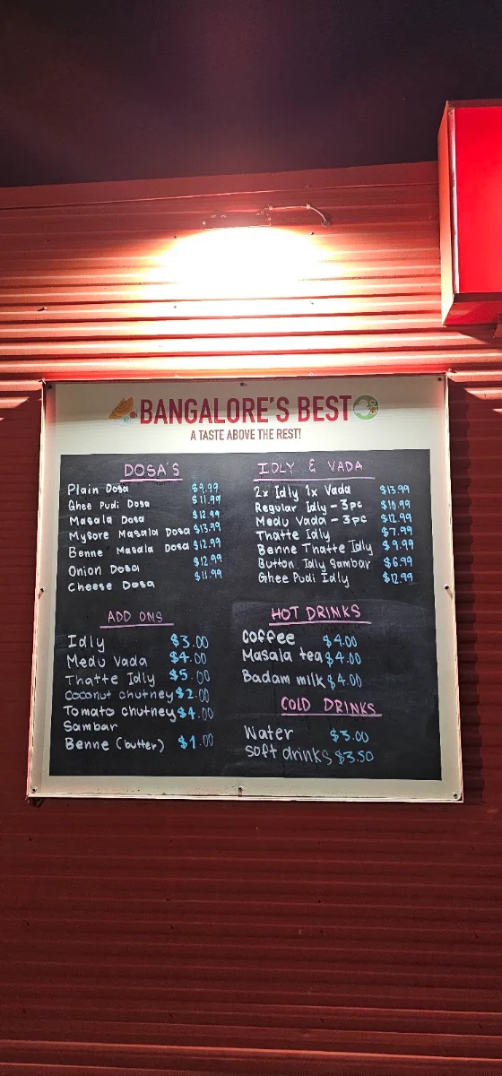 Menu, Bangalore's Best