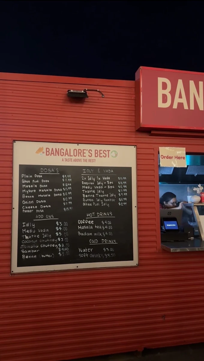 Menu, Bangalore's Best