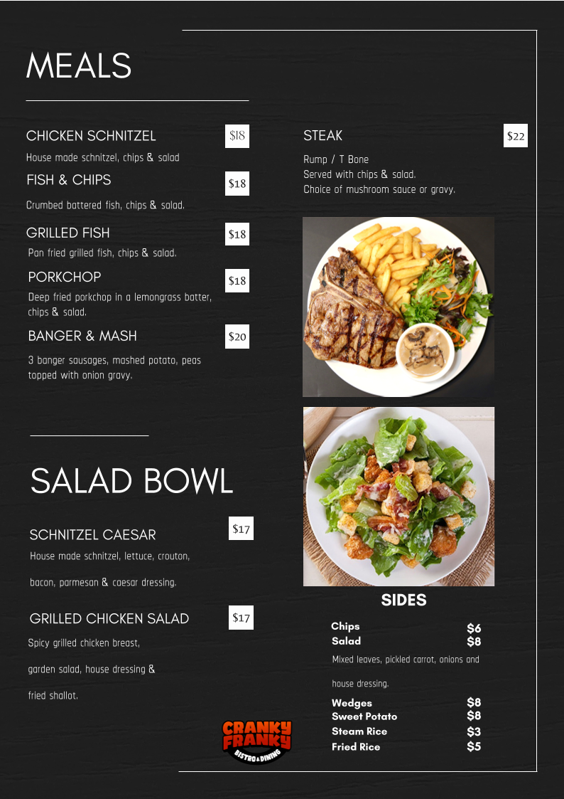 Menu, Golfview Hotel Motel