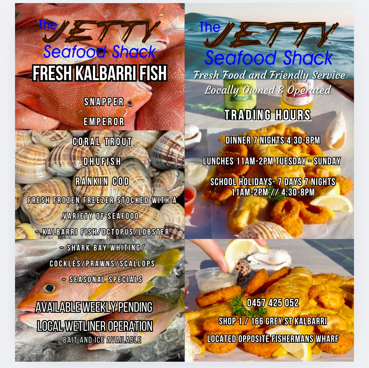 Menu, The Jetty Seafood Shack