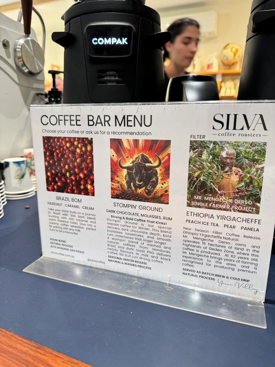 Menu, Silva Coffee Roasters