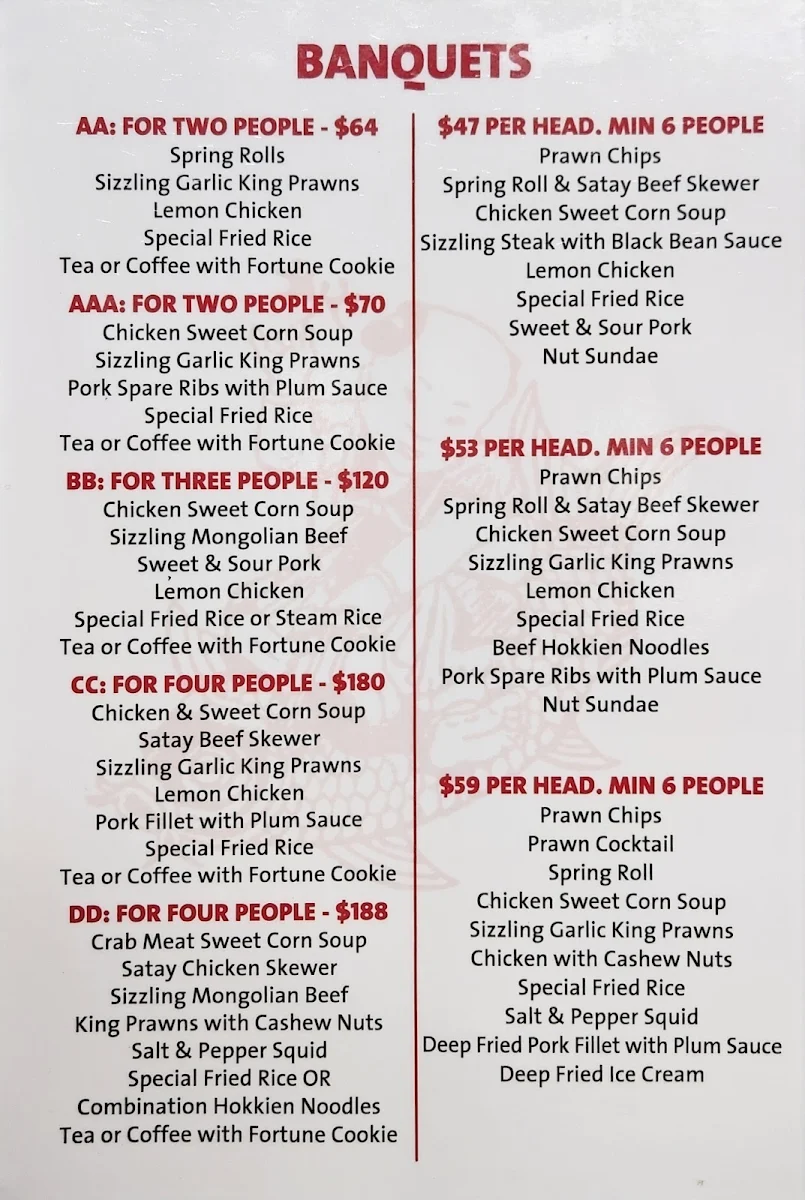 Menu, North China Restaurant