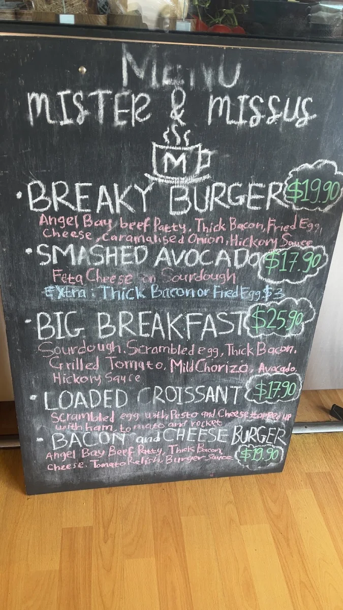 Menu, MISTER & MISSUS M.