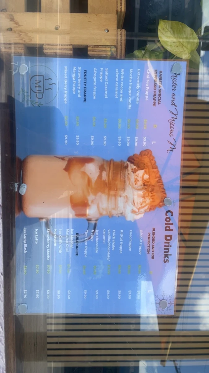 Menu, MISTER & MISSUS M.