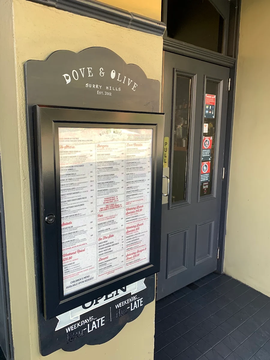 Menu, Dove & Olive
