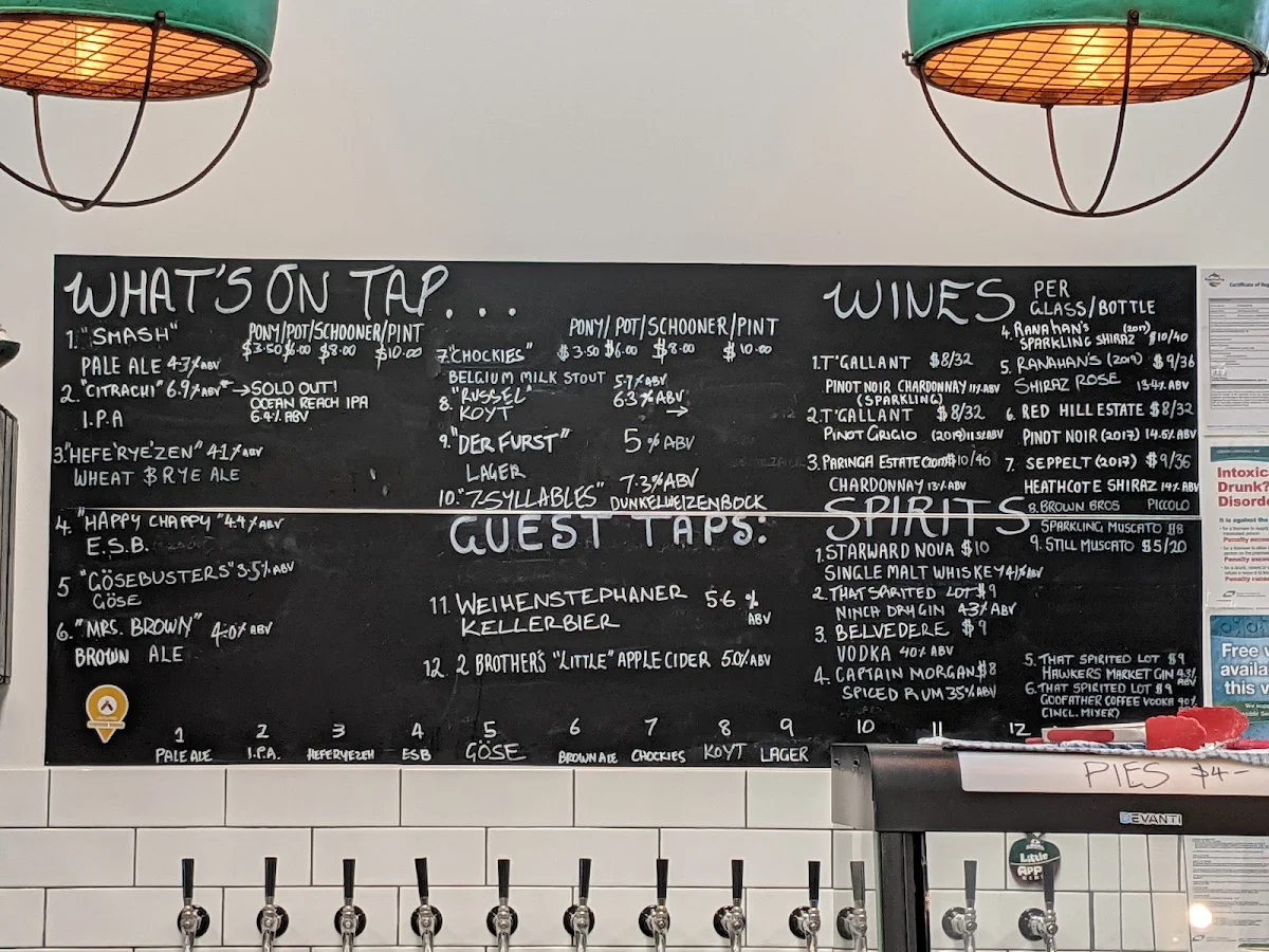 Menu, Biersal Brewery & Beerhall