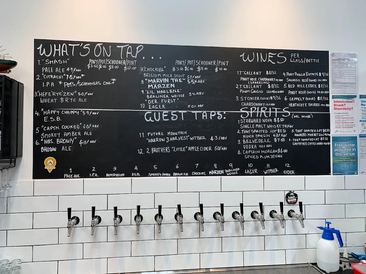 Menu, Biersal Brewery & Beerhall