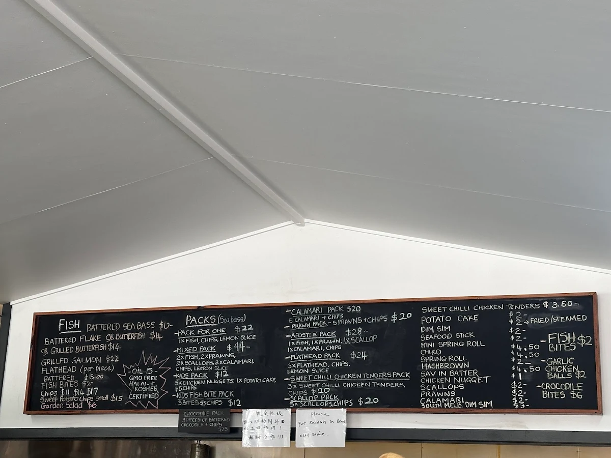 Menu, Fish and Chips