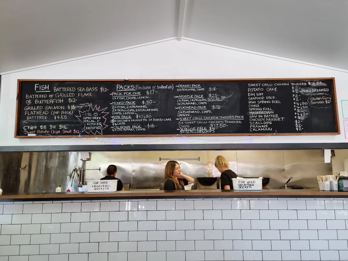 Menu, Fish and Chips