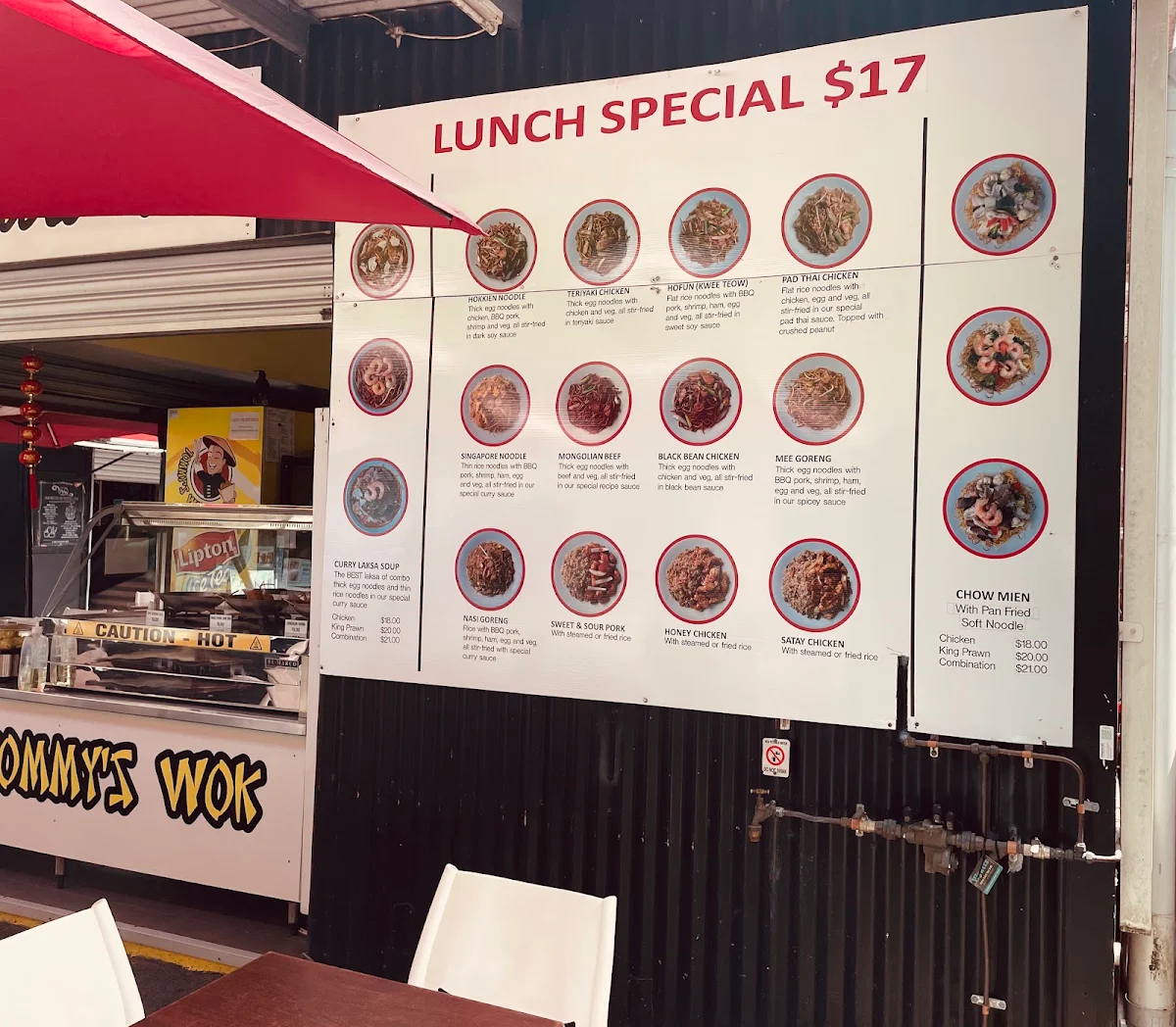 Menu, Tommy’s Wok