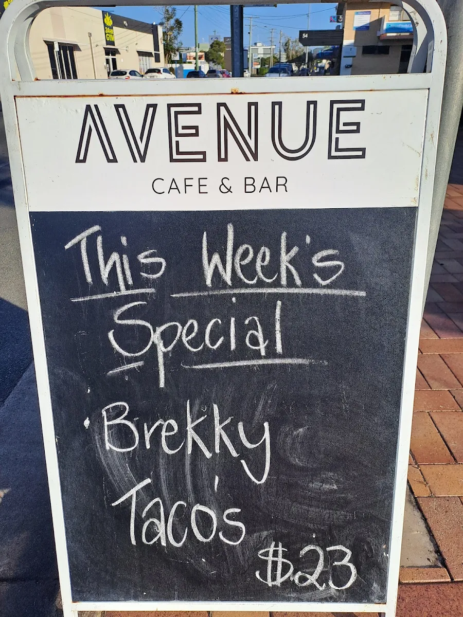 Menu, Avenue Cafe - Bar
