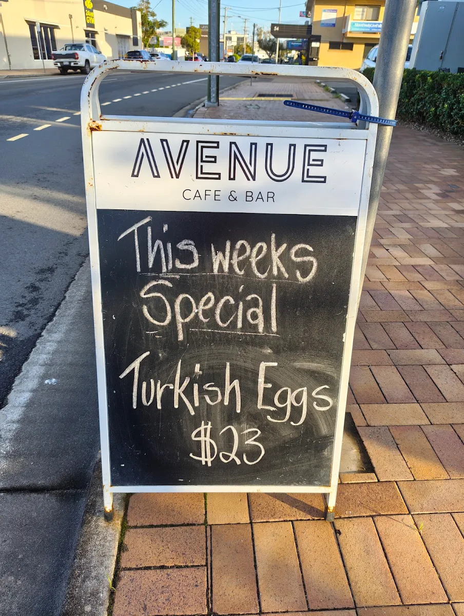 Menu, Avenue Cafe - Bar