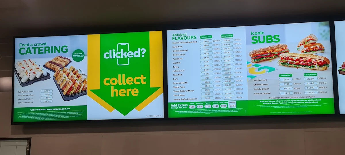 Menu, Subway