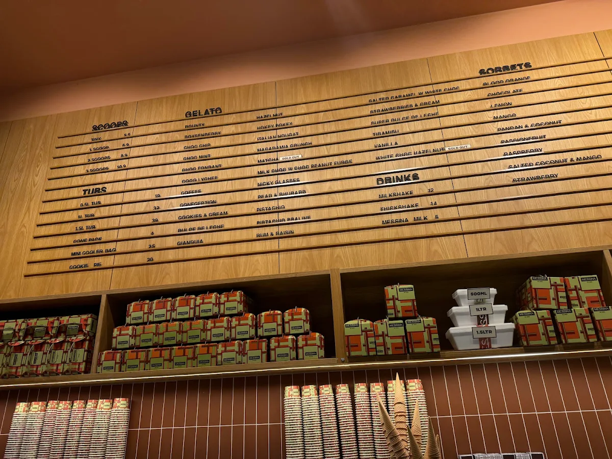 Menu, Gelato Messina Norwest