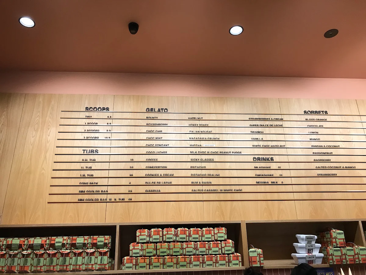 Menu, Gelato Messina Norwest