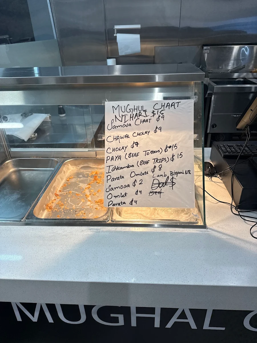 Menu, Mughal chaat
