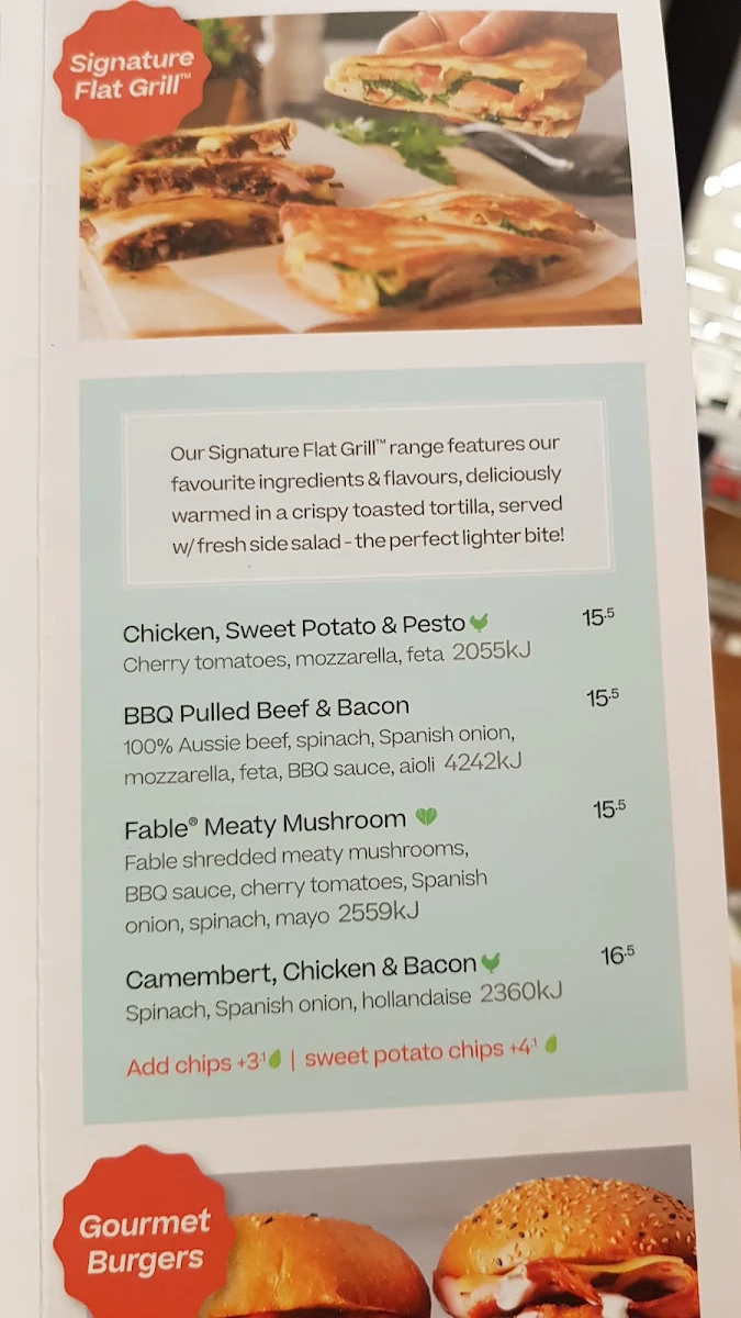 Menu, The Coffee Club