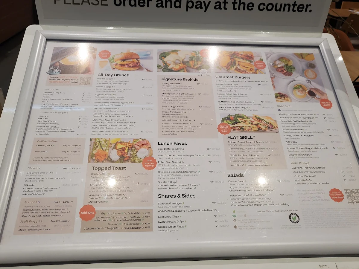 Menu, The Coffee Club