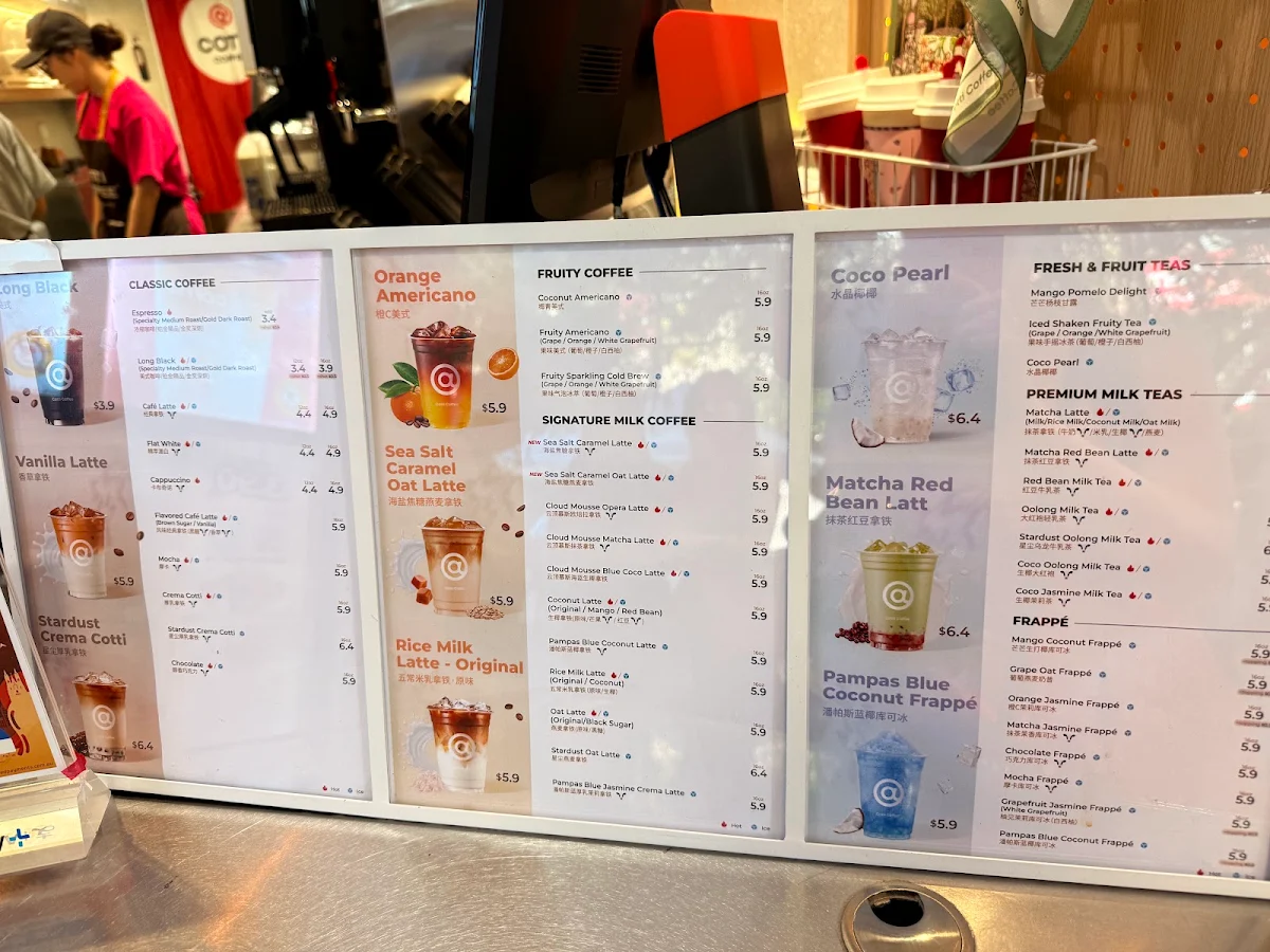 Menu, COTTI COFFEE (Chatswood)